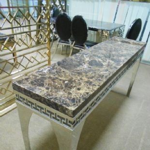 不锈钢镀大理石高脚茶